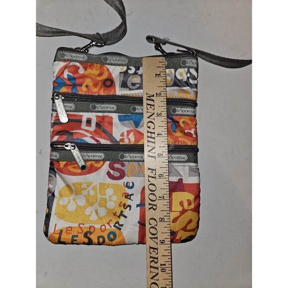 LeSportsac 3 Zipper Crossbody Purse Bag Multicolor Adjustable Strap 9”x7” - Picture 9 of 10